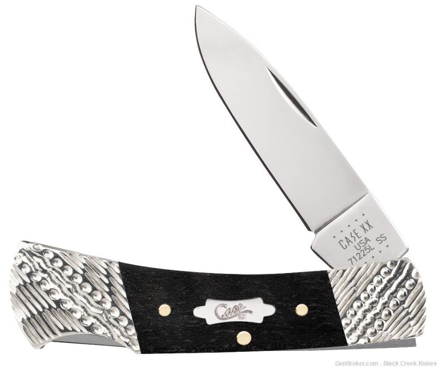 Case 59672 Ebony Wood Lockback Folding Knife Tru-Sharp™ Stainless Blade-img-0
