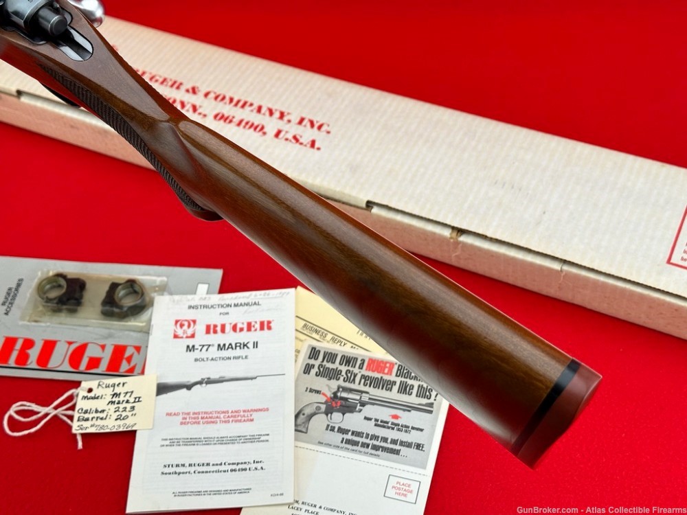 1989 Ruger M77 MARK II Bolt Action Rifle .223 Remington 18" - Original Box!-img-25