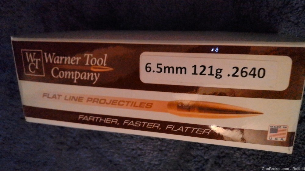 6.5mm 121 Grain Warner Projectiles (50/box)-img-0
