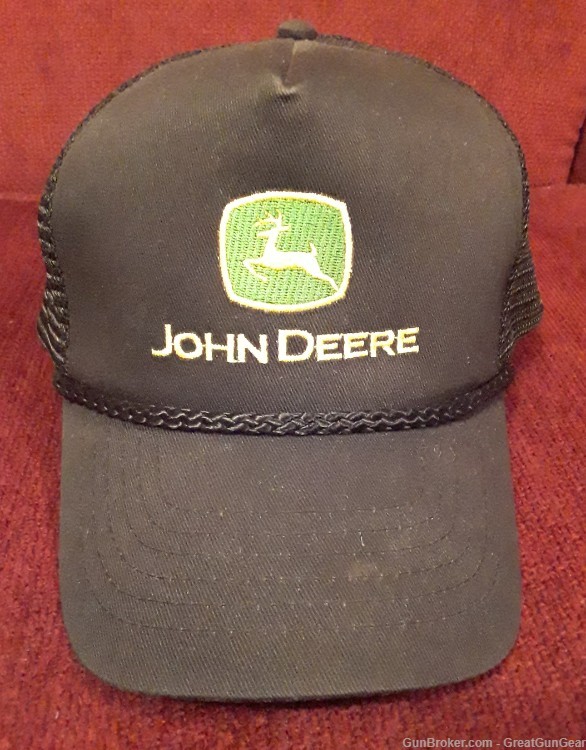 John Deere Black Mesh Trucker Cap Hat-img-0