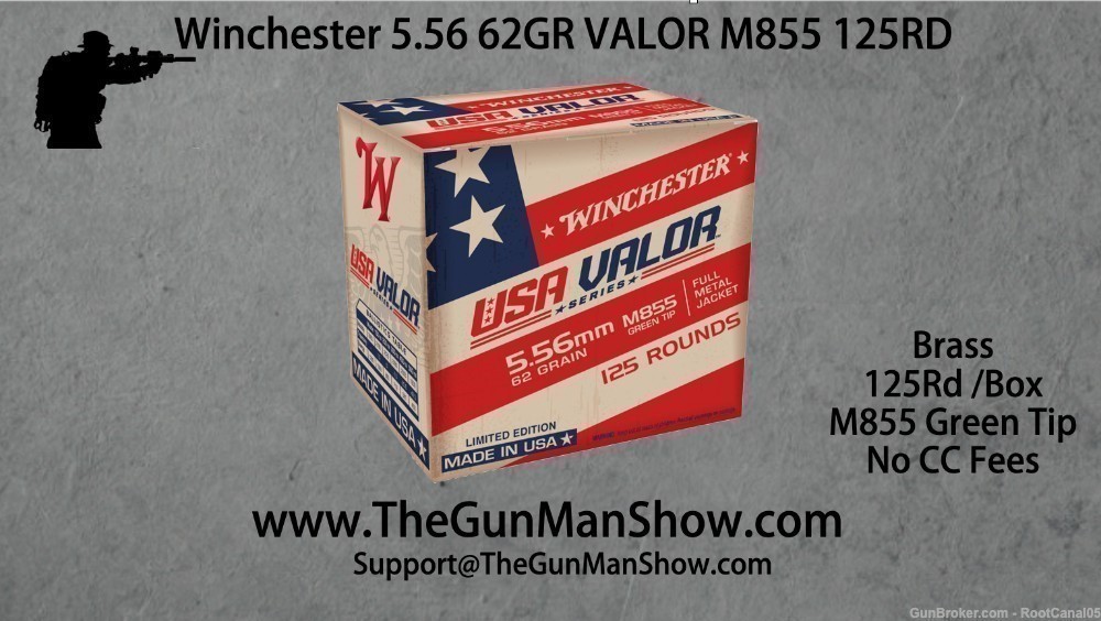 Winchester WIN 5.56 62GR Valor M855 125RD-img-0