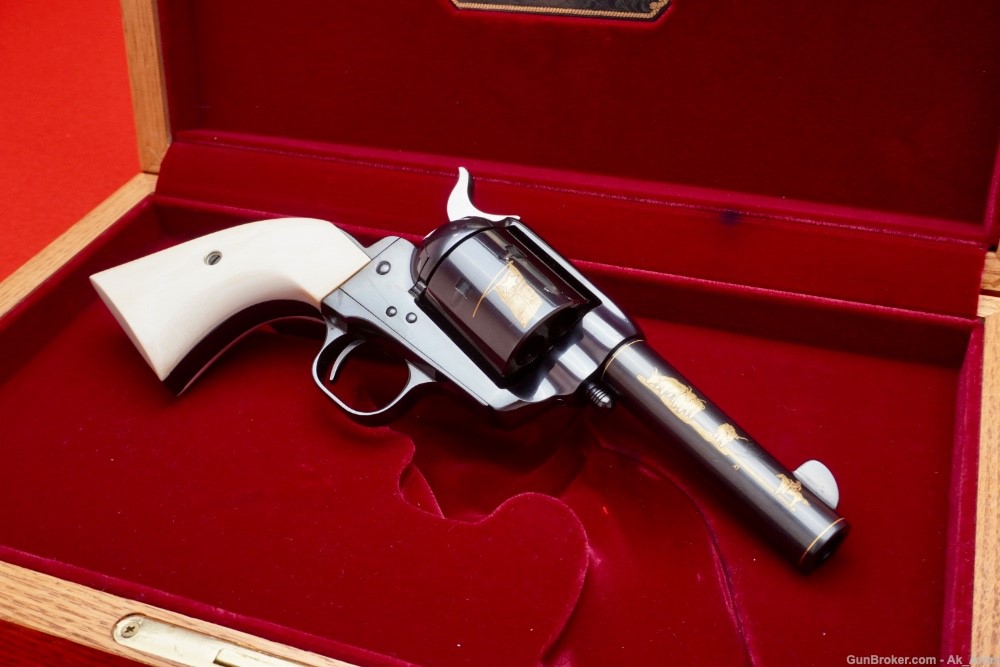 1986 Colt SAA Texas Deluxe .45LC 4" *FACTORY ENGRAVED & GENUINE IVORY* -img-4