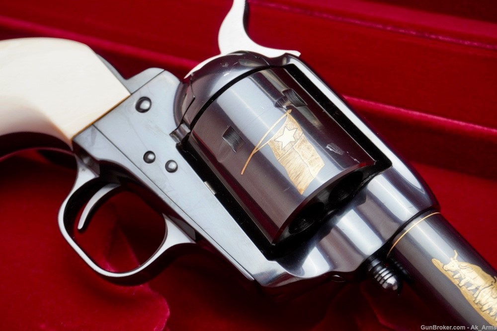 1986 Colt SAA Texas Deluxe .45LC 4" *FACTORY ENGRAVED & GENUINE IVORY* -img-6