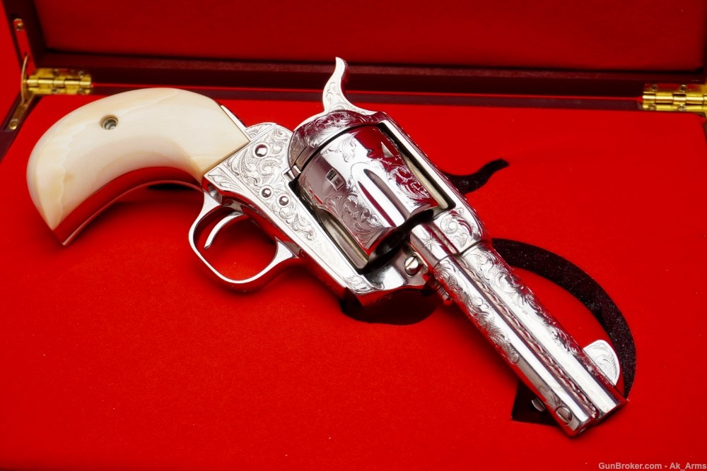 1996 Colt SAA Factory Birdshead 3.5" .45LC *ENGRAVED W/IVORY* Lettered!-img-4