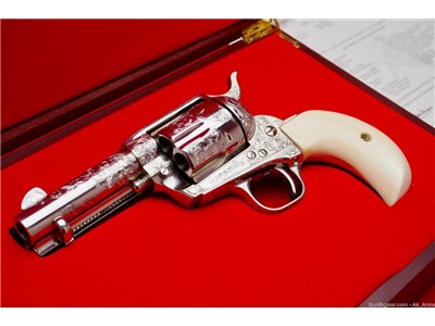 1996 Colt SAA Factory Birdshead 3.5" .45LC *ENGRAVED W/IVORY* Lettered!