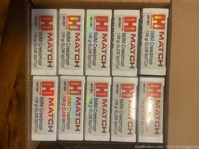 200 Round Case of Hornady Match 6mm Creedmore -img-1