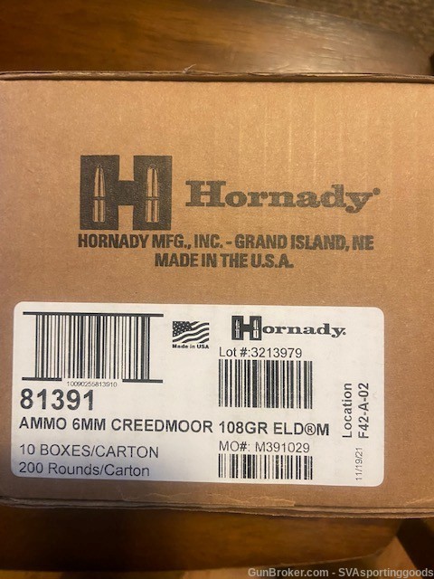 200 Round Case of Hornady Match 6mm Creedmore -img-0