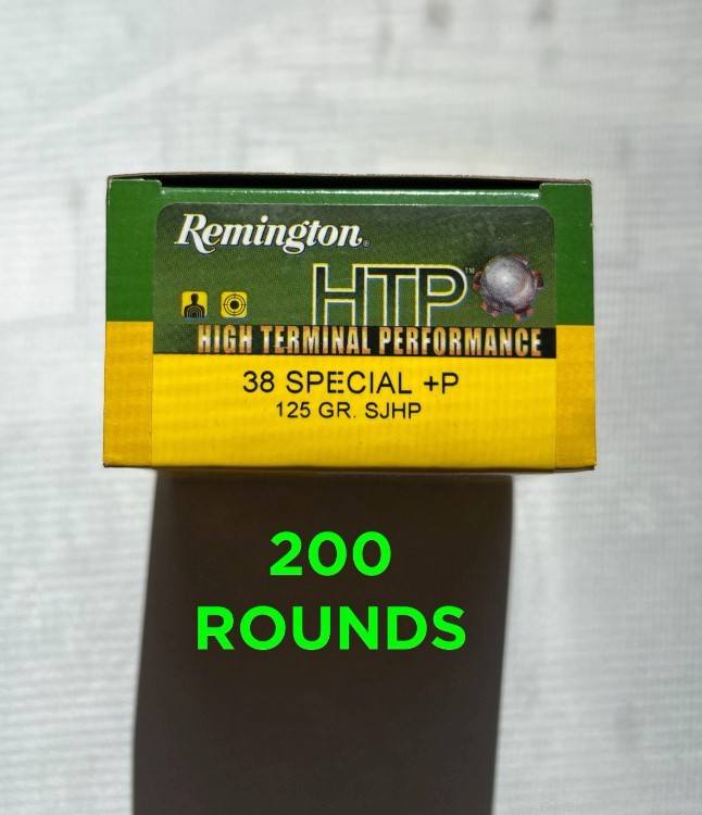 Remington HTP .38 Special +P 125 gr. Semi-Jacketed Hollow Point 200 Rounds-img-0