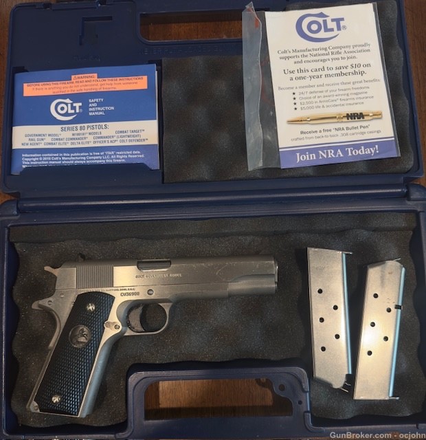 CA legal Colt 1911 goverment 45 in stainless steet -img-1