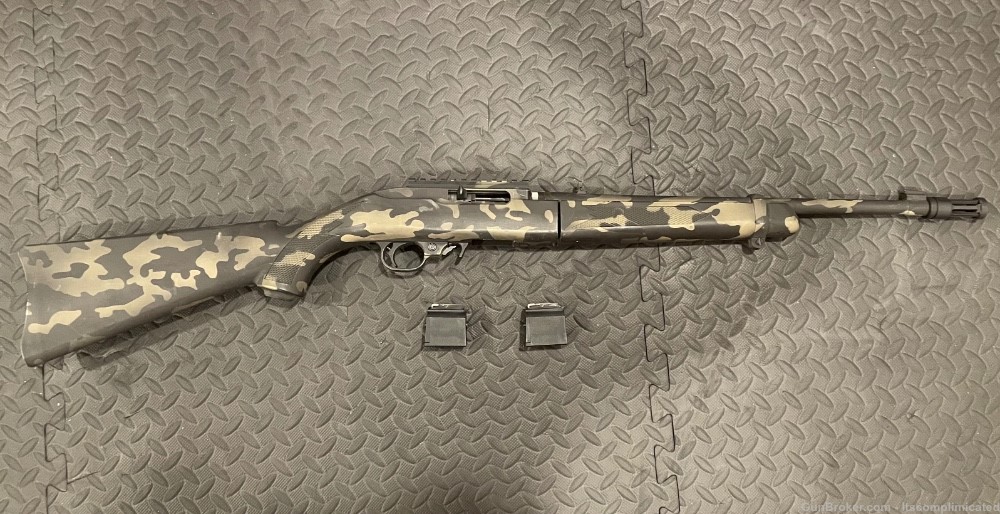 Multicam black takedown Ruger 10/22 with two 10 round magazines-img-0