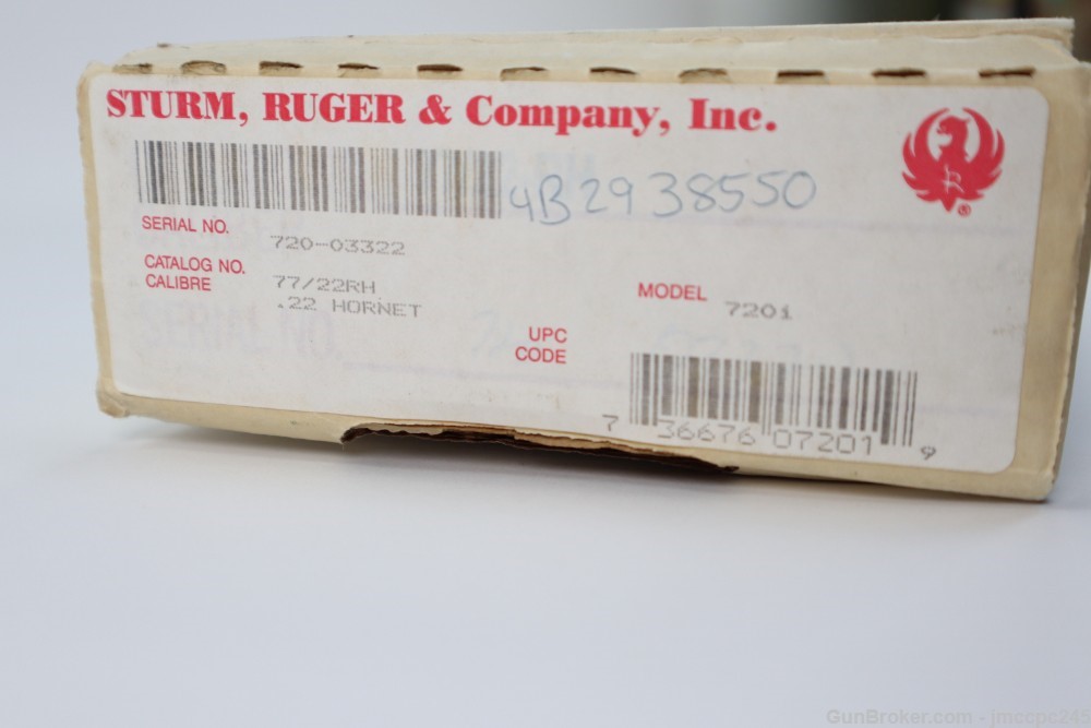 Rare Like New Ruger 77/22 .22 Hornet Bolt Action Rifle W/ Original Box 20" -img-3