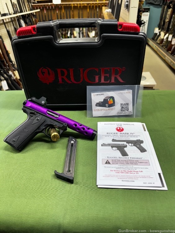 Ruger Mark IV 22/45 lite Brand New with Riton optic Purple/Black-img-1