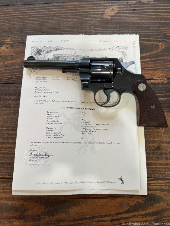 Colt Official Police Michigan State Police Factory Letter Rare-img-0