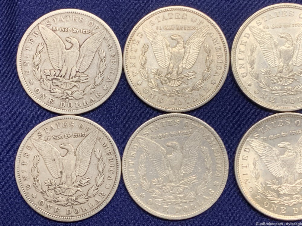 1879 - 1891 Morgan Silver dollar lot - 8 coins mix year, mint, condition-img-4