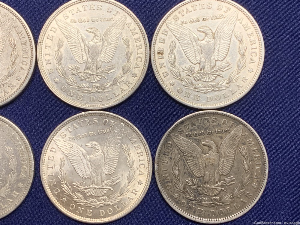 1879 - 1891 Morgan Silver dollar lot - 8 coins mix year, mint, condition-img-5