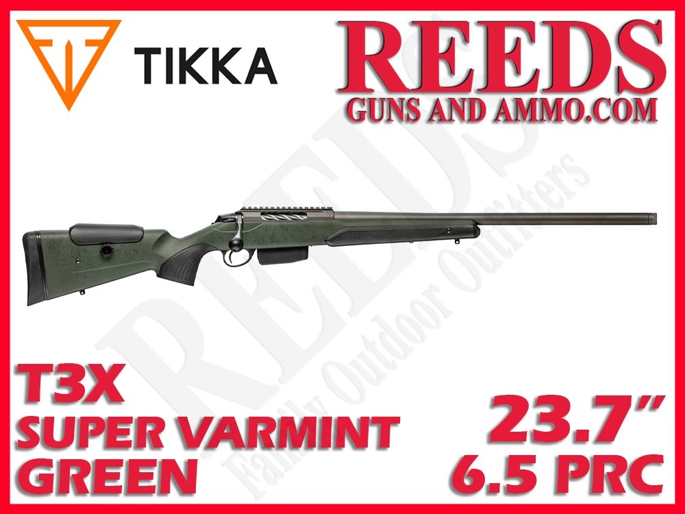 Tikka T3x Super Varmint Green Tungsten 6.5 PRC 23.7in JRTXRSV319-img-0
