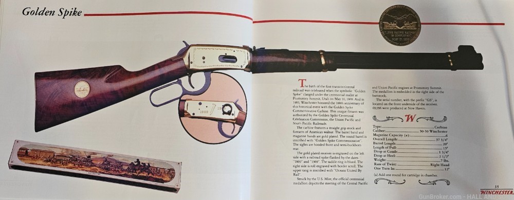 Winchester 94 * GOLDEN SPIKE * COMMEMORATIVE CARBINE * 30-30 BORN 1969-img-49