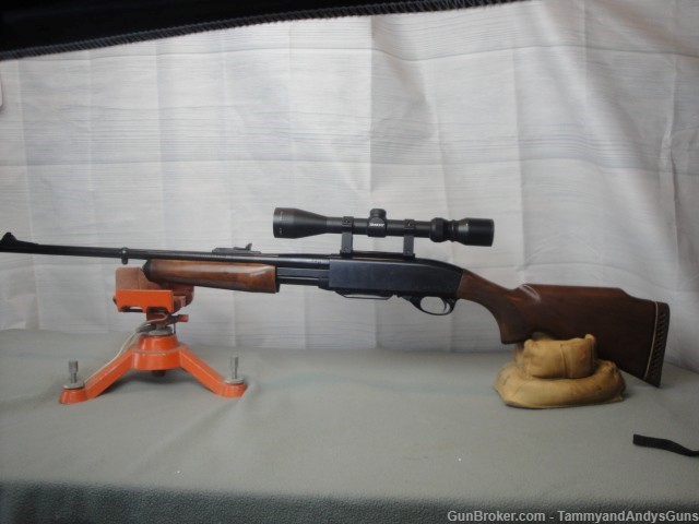 Remington 7600 Pump Rifle-270 Winchester Caliber-Wood Stock-Scoped-img-0