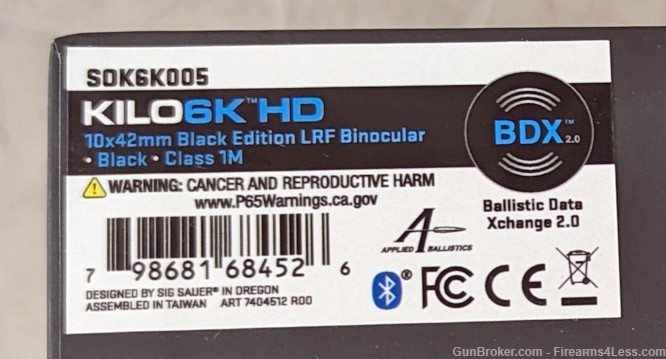 Sig KILO6K HD 10x42 Rangefinder Binoculars LRF Black Edition SOK6K005-img-5