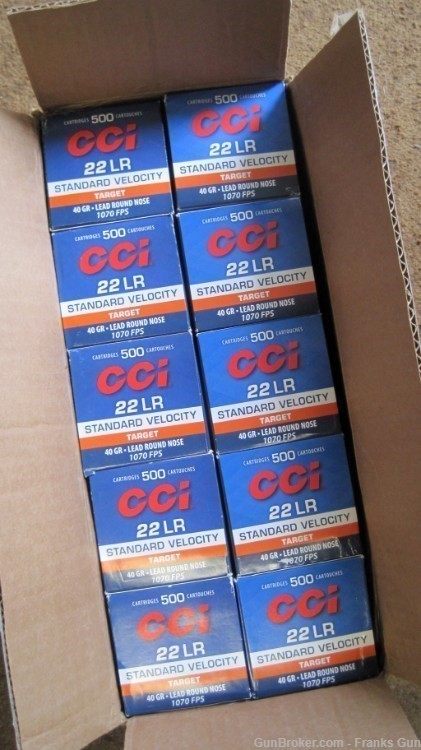 CCI 22Lr 40Gr Lead Round Nose 35 0035 Standard Velocity 5000 Rounds New-img-0
