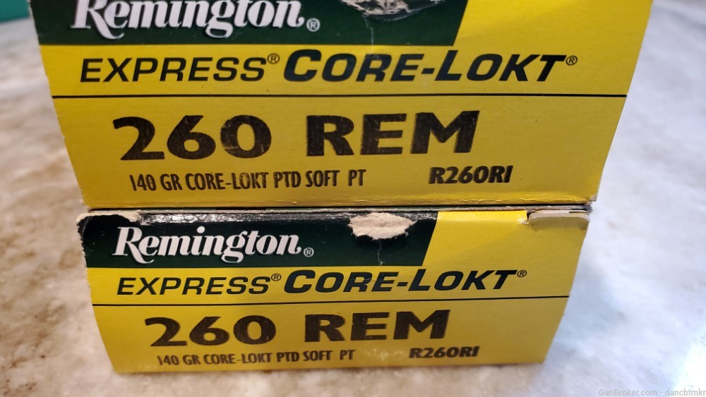 260 Remington - RP Rem brand NIB 2 full boxes - 40 rounds 140 Gr-img-4