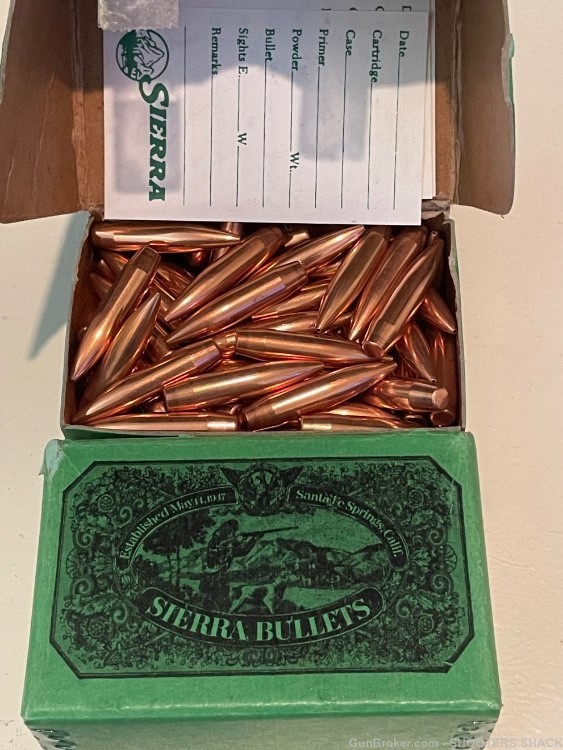 2 Vintage Boxes 200ct Sierra 30 Cal Competition 220gr Matchking HP Bullets-img-0