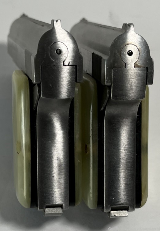 Matching Pair of Bauer 25ACP Stainless Semi Auto Pistols-img-5