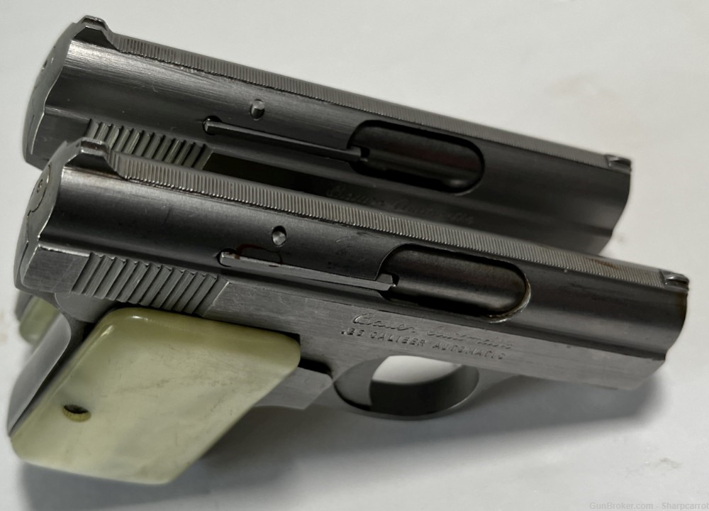 Matching Pair of Bauer 25ACP Stainless Semi Auto Pistols-img-4