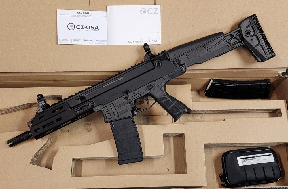 CZ BREN 2 Ms 5.56 Cal 8" Barrel SBR with CZ .922r compliance parts RARE NEW-img-2