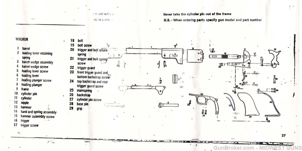 Armi San Marco 1847 Walker .44 Cal Black Powder Percussion Revolver 1992-img-9
