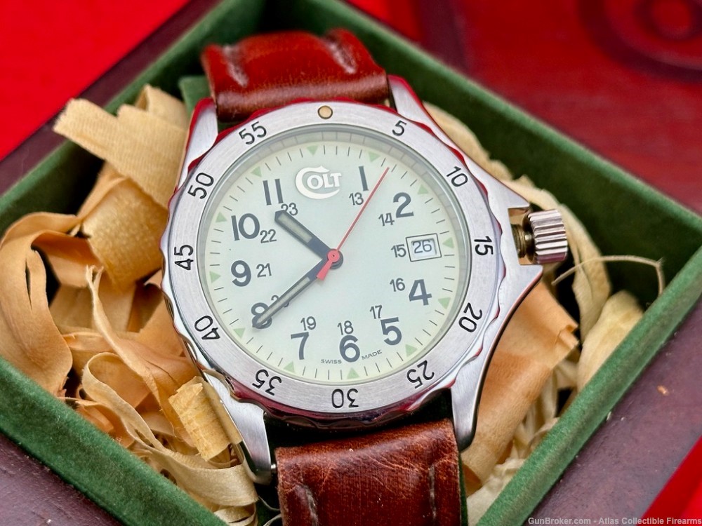 Vintage Colt "Kenya" Swiss Made Wrist Watch - Brown Leather Band-img-2