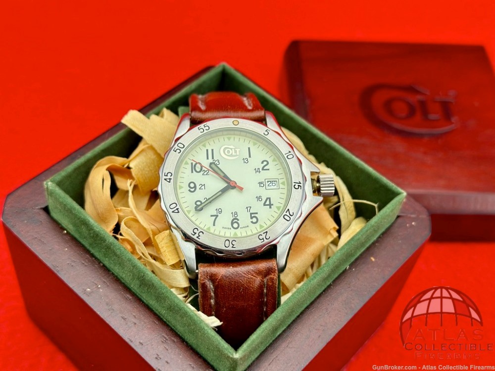 Vintage Colt "Kenya" Swiss Made Wrist Watch - Brown Leather Band-img-0
