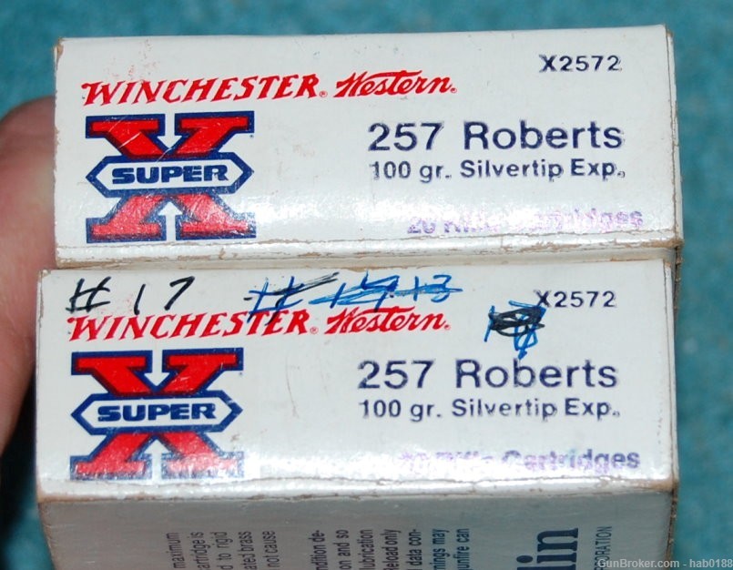 1+ Box of Vintage Winchester 257 Roberts w/ 100 gr Silvertip Exp 17 Rounds-img-2