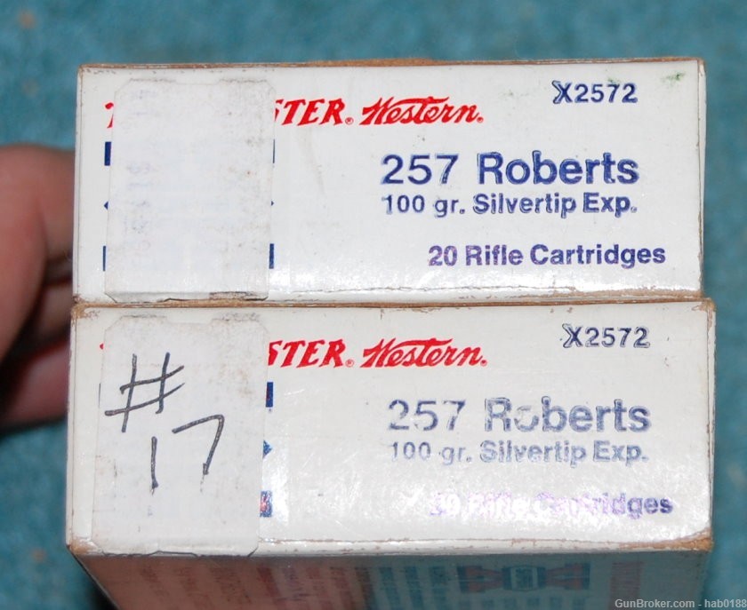 1+ Box of Vintage Winchester 257 Roberts w/ 100 gr Silvertip Exp 17 Rounds-img-5