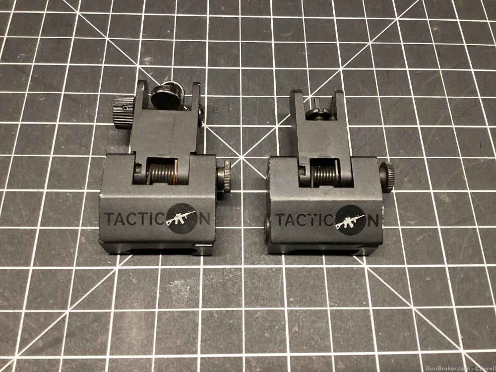 LOT OF 3 AR-15 GRIPS, TACTICON FLIP UP SIGHTS & AMBI SAFETY-img-6