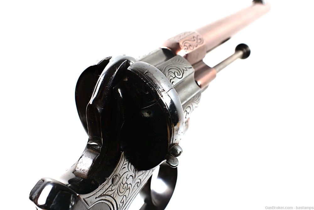 Engraved Belgian Lefaucheux Type 9mm Pinfire Revolver (Antique)-img-2