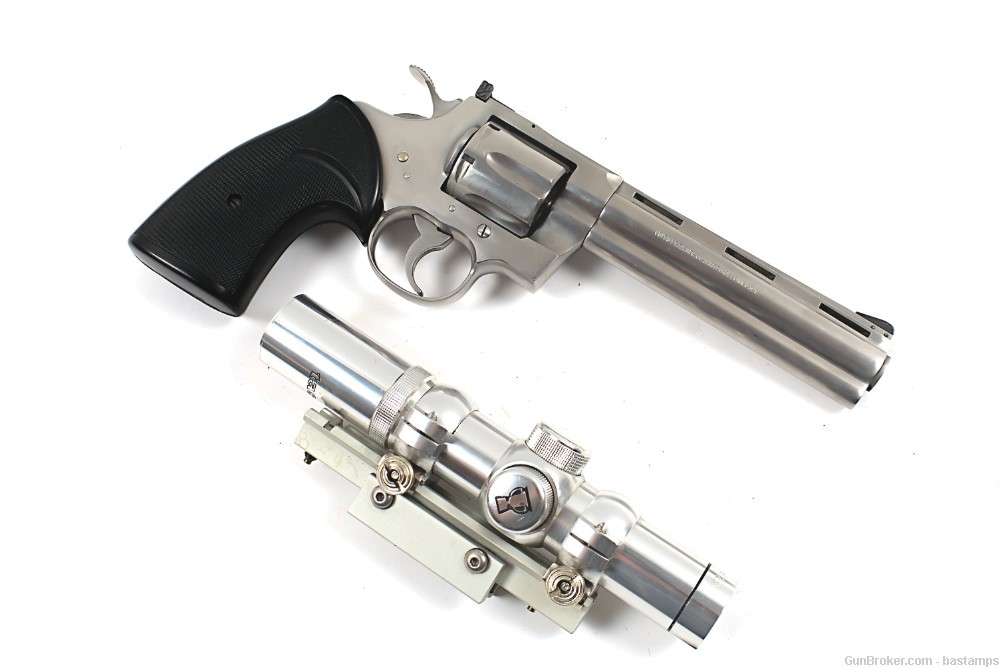 Colt Python Stainless Steel Model 357 Mag Revolver w/ Scope–SN:K93252-img-0