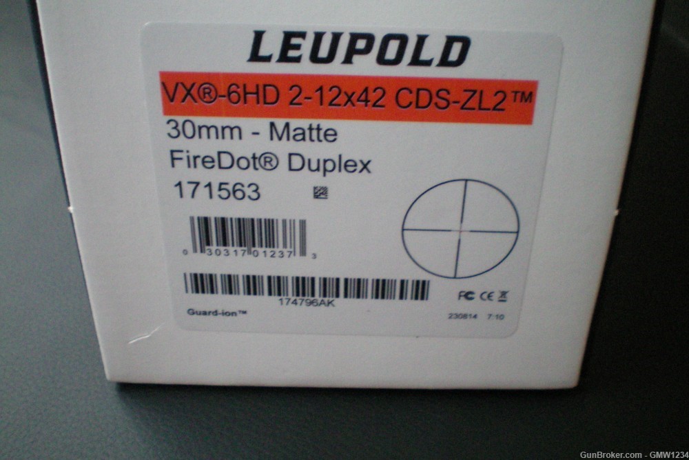 Leupold VX-6HD 2-12x42 CDS-ZLS2   Firedot Duplex Lightly Used No CC Fees-img-0