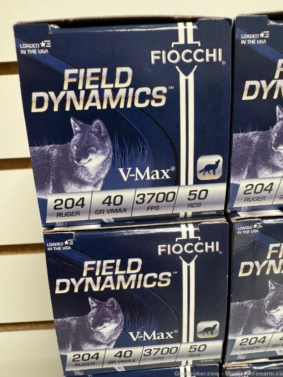 NEW FIOCCHI FIELD DYNAMICS 204 RUGER 40 GR VMAX 500RDS 3700 FPS-img-1