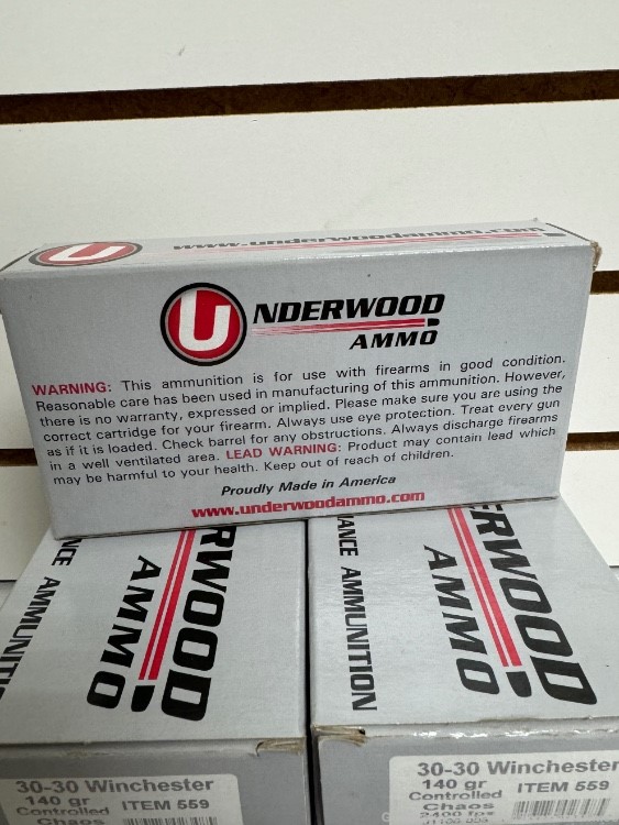 140 RDS NEW UNDERWOOD CONTROLLED CHAOS 30-30 WIN 140 GRAIN 2400 FPS-img-2