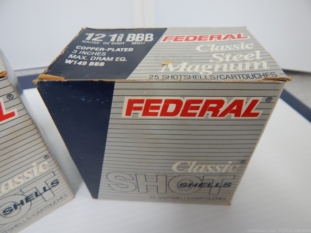 Vintage Federal Classic 12 gauge shotshells, 2 boxes, BBB-img-1