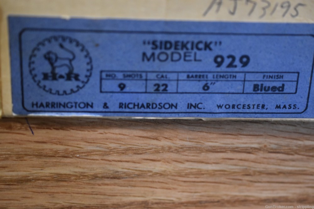 HARRINGTON & RICHARDSON H&R MODEL 929 SIDEKICK 22 CAL. 9 SHOT REVOLVER -img-12