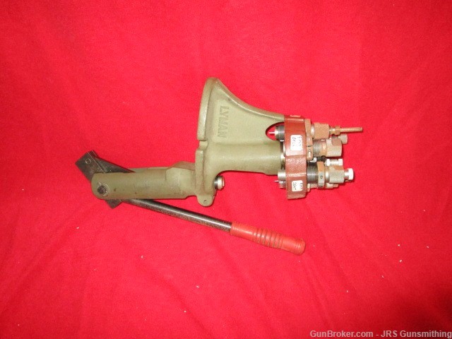 Lyman 8 position Reloading Press. With 9mm and .45 dies.-img-0