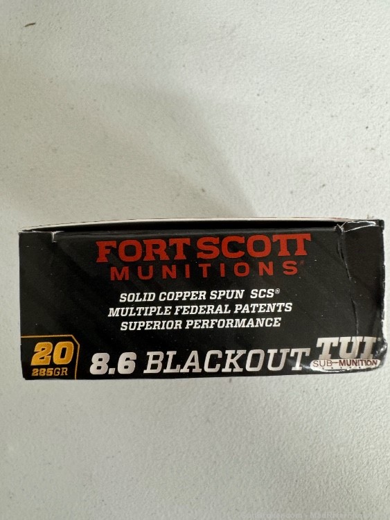 200 RDS NEW FORT SCOTT MUNITIONS 8.6 BLACKOUT 285 GRAIN TUMBLE UPON IMPACT-img-2