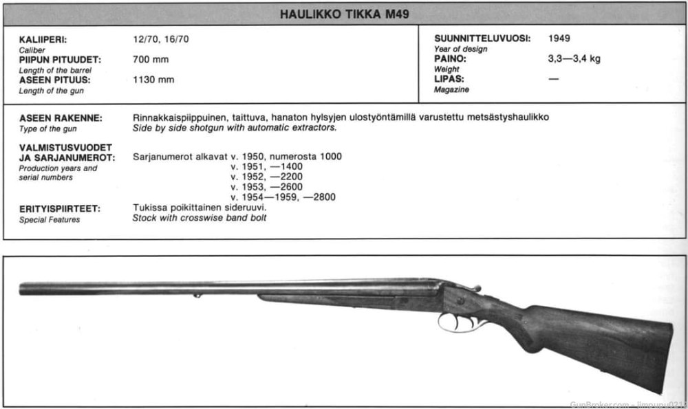 Rare firearm - TIKKAKOSKI FIELD 12 GA SXS shotgun made in Finland-img-17