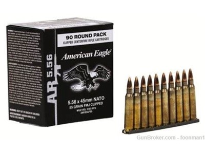 90 Round Pack 5.56 NATO Clipped FMJ 