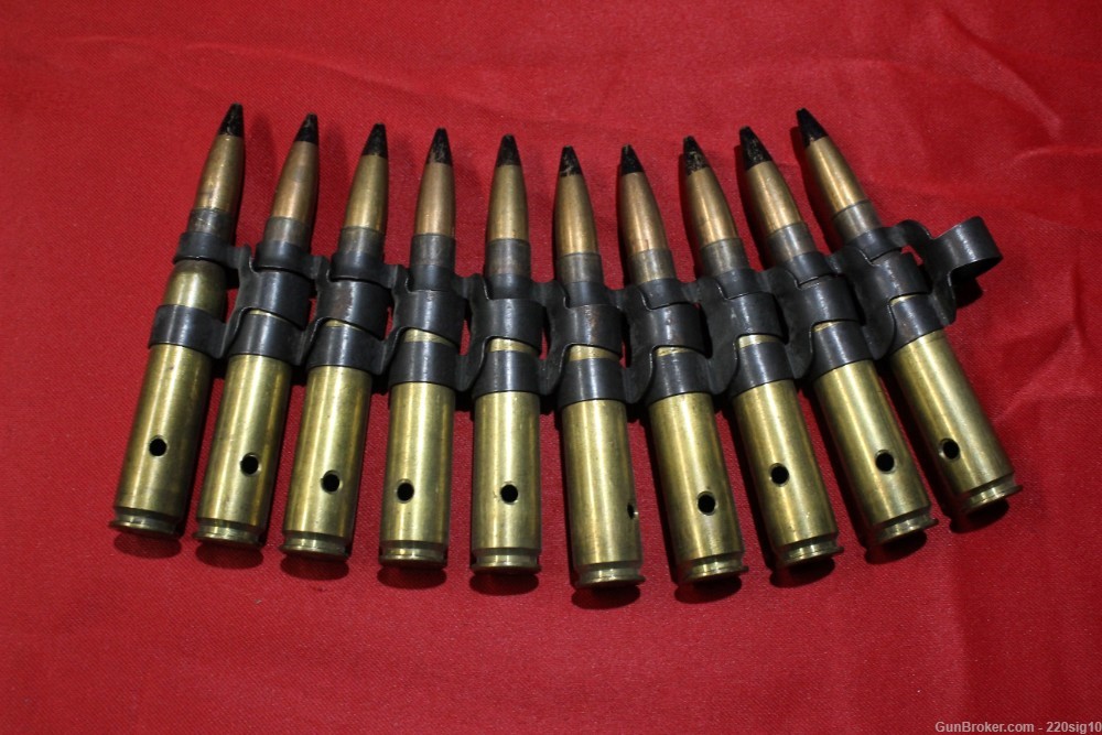 50 Caliber M2 50 BMG 10 Rounds Linked Black Tip Dummy Display Rounds Inert-img-1