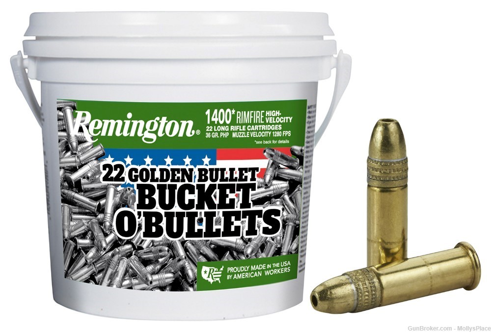 Remington Bucket O Bullets 22 LR 36 gr HP 21231 Single Bucket - 1400 Rounds-img-0
