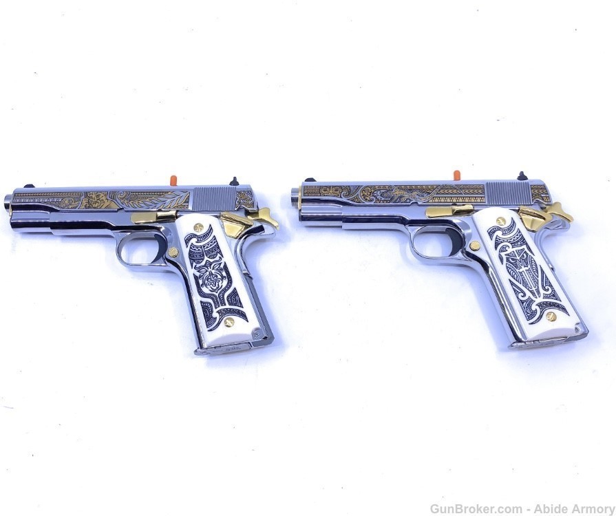 Colt 1911 Mana Haka Stainless Matching Set #18 38 Super 1 Of 200 Penny NR-img-5