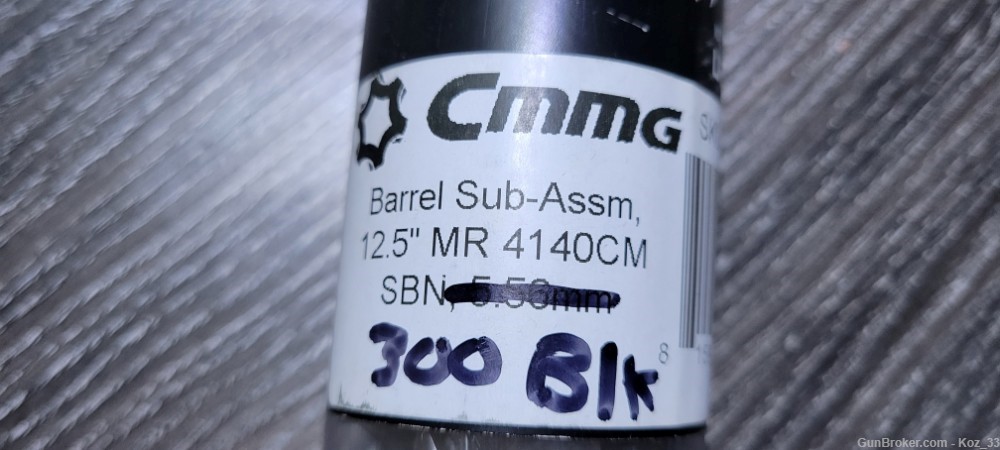 CMMG .300 BLK 12.5" Barrel Assembly-img-0